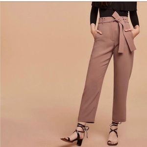Aritzia Tie Front Linen Pants 10